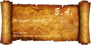 Breyer Aurél névjegykártya